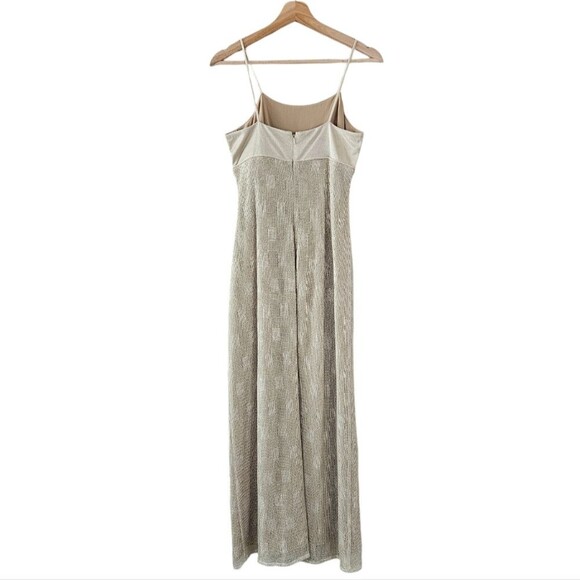 Reggio Neutral Gold Grometric Y2K Maxi Dress womens size 6 - Picture 2 of 7